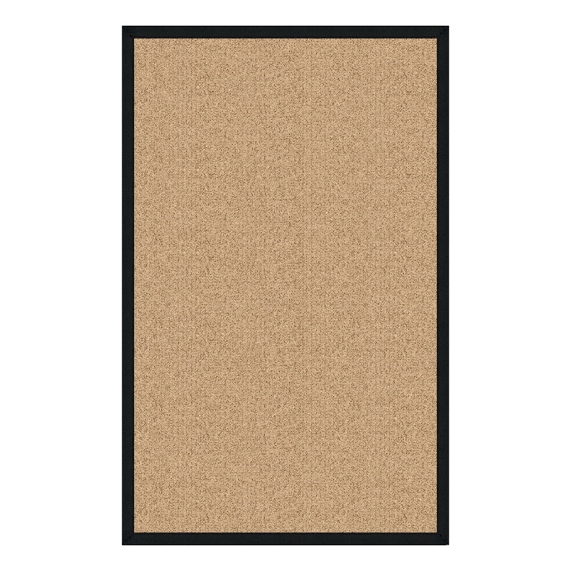 Linon Empire Machine Tufted Wool 4'x6' Rug in Sisal and Black