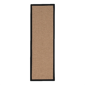 Linon Empire Machine Tufted Wool 2'6&quotx12' Rug in Cork Brown and Black Leather