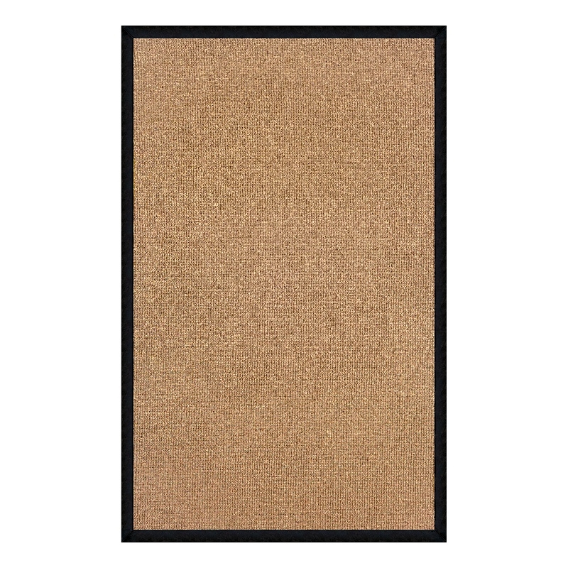 Linon Empire Machine Tufted Wool 4'x6' Rug in Cork Brown and Black Leather