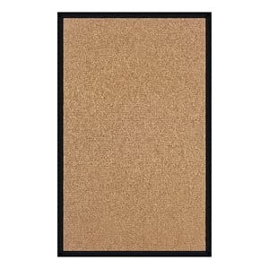 Linon Empire Machine Tufted Wool 8'x11' Rug in Cork Brown and Black Leather