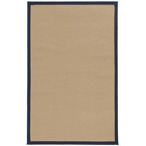 Linon Empire Machine Tufted Wool 8'x11' Rug in Sisal and Blue
