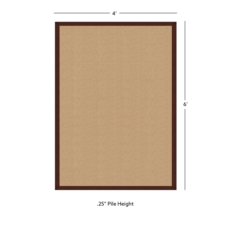 Linon Empire Machine Tufted Wool 4'x6' Rug in Sisal and Brown