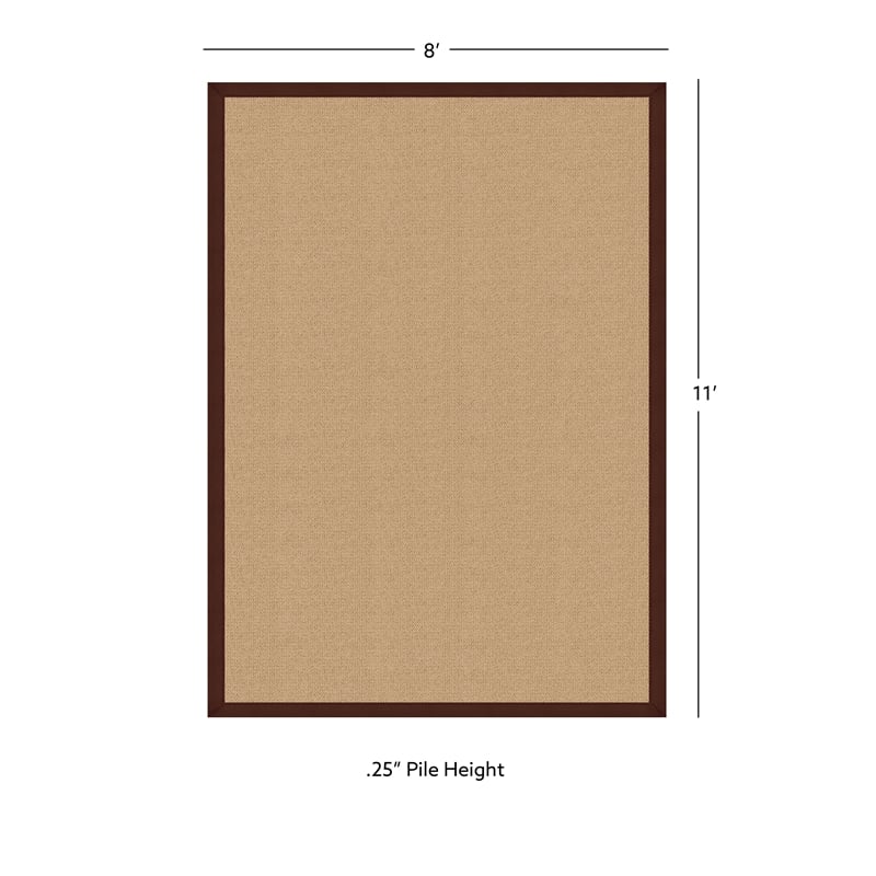 Linon Empire Machine Tufted Wool 8'x11' Rug in Sisal and Brown