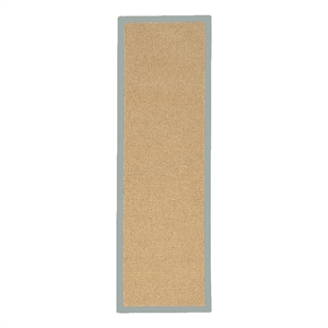Linon Empire Machine Tufted Wool 2'6&quotx12' Rug in Sisal and Ice Blue