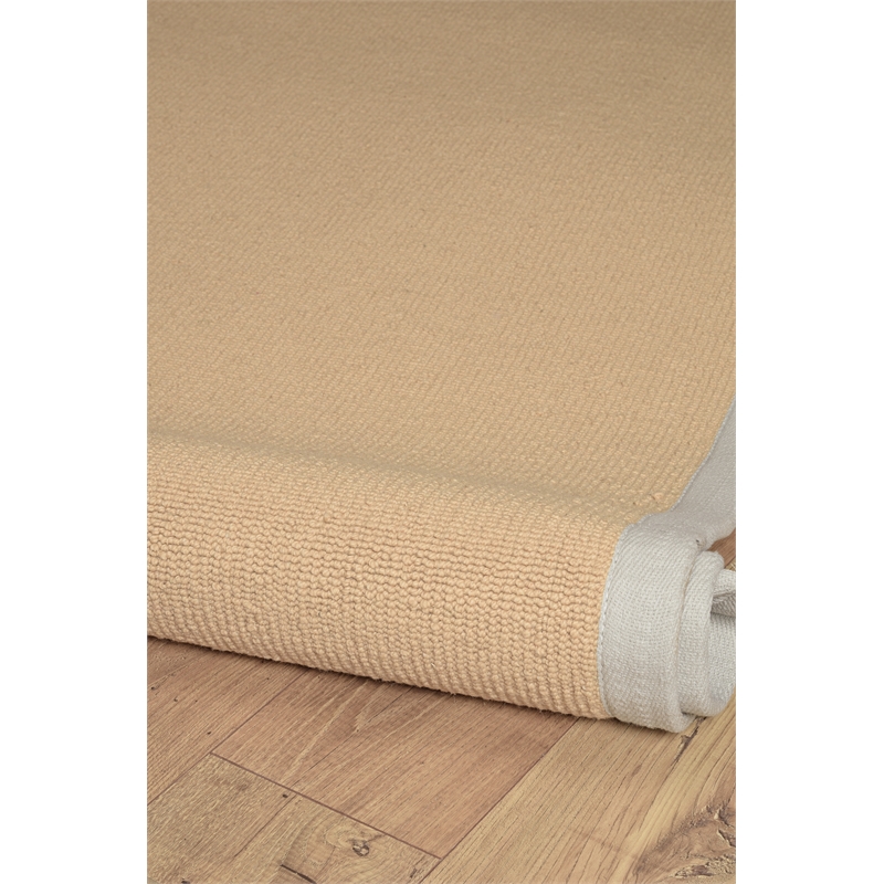 Linon Empire Machine Tufted Wool 5'x8' Rug in Sisal and Ice Blue