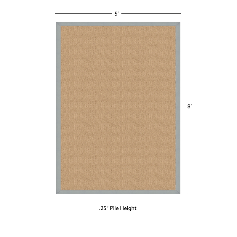 Linon Empire Machine Tufted Wool 5'x8' Rug in Sisal and Ice Blue