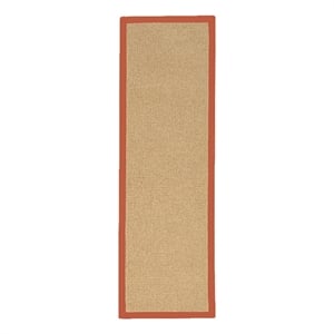 Linon Empire Machine Tufted Wool 2'6&quotx12' Rug in Sisal and Burnt Orange
