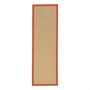 Linon Empire Machine Tufted Wool 2'6&quotx8' Rug in Sisal and Burnt Orange
