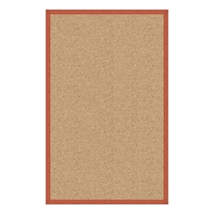 Linon Empire Machine Tufted Wool 4'x6' Rug in Sisal and Burnt Orange