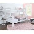 Linon Levi Solid Pine Wood Twin over Full Bunk Bed in Sleek White Finish