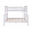 Linon Levi Solid Pine Wood Twin over Full Bunk Bed in Sleek White Finish