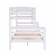 Linon Levi Solid Pine Wood Twin over Full Bunk Bed in Sleek White Finish