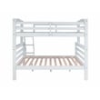 Linon Levi Solid Pine Wood Twin over Full Bunk Bed in Sleek White Finish