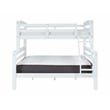 Linon Levi Solid Pine Wood Twin over Full Bunk Bed in Sleek White Finish