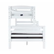 Linon Levi Solid Pine Wood Twin over Full Bunk Bed in Sleek White Finish