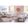Linon Levi Solid Pine Wood Twin over Full Bunk Bed in Sleek White Finish