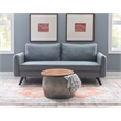 Linon Reid Small Wood and Metal Drum Table with Storage in Pewter