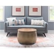 Linon Reid Large Wood and Metal Drum Table with Storage in Brass