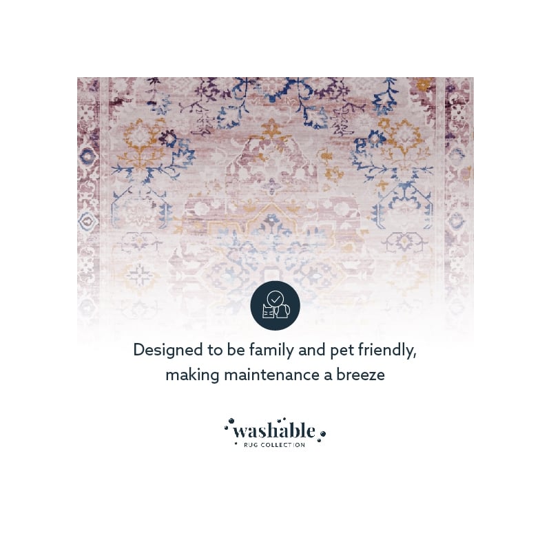 Linon Washable Merit Polyester 2'x3' Rug in Ivory
