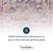 Linon Washable Merit Polyester 2'x3' Rug in Ivory