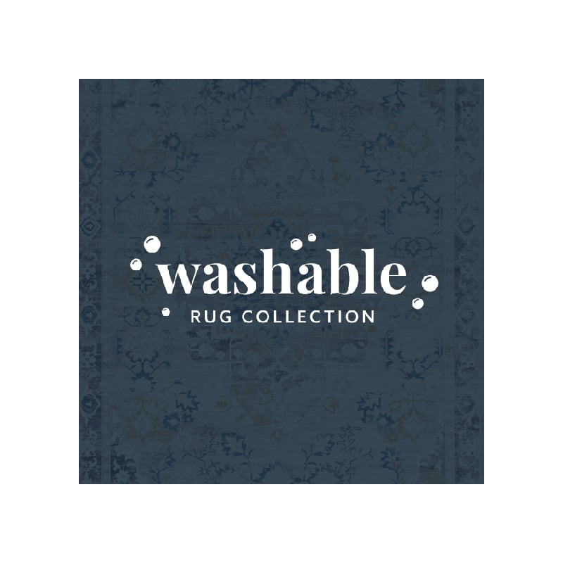 Linon Washable Merit Polyester 2'x3' Rug in Ivory