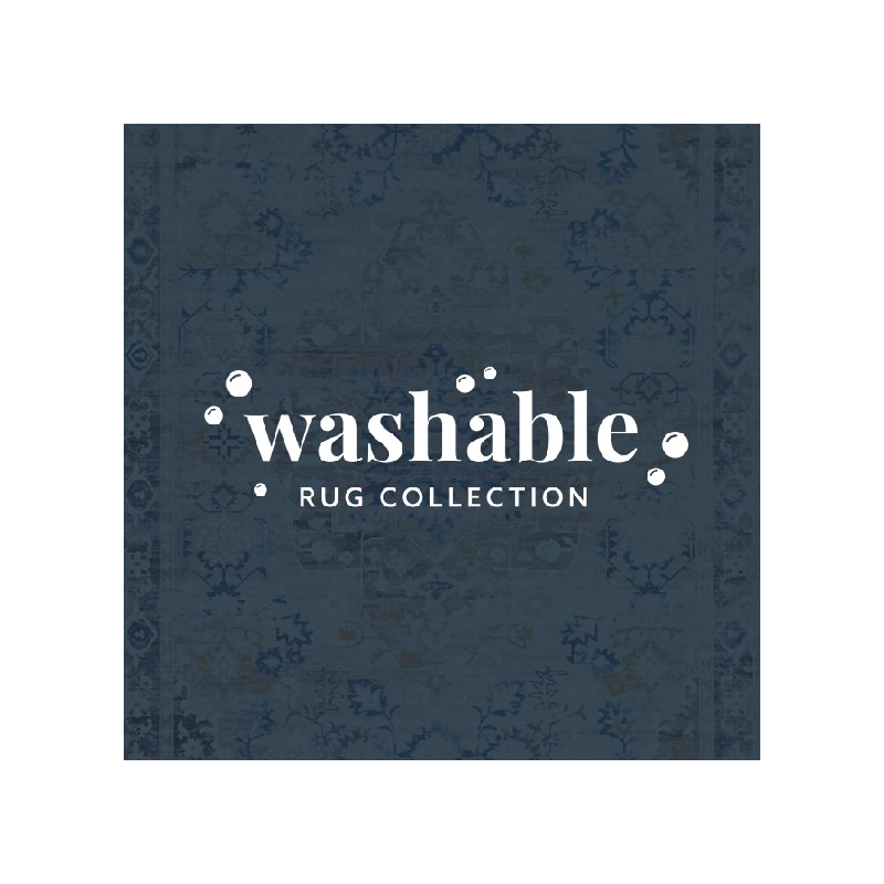 Linon Washable Merit Polyester 3'x5' Rug in Ivory