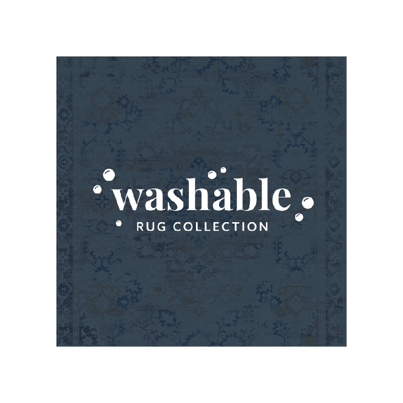 Linon Washable Merit Polyester 5'x7' Rug in Ivory