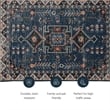 Linon Washable Lee Polyester 5'x7' Rug in Navy