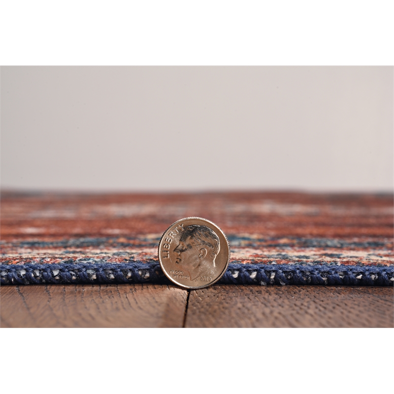 Linon Washable Foley Polyester 5'x7' Rug in Brown