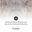 Linon Washable Leo Polyester 2'x8' Rug in Blue
