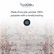 Linon Washable Leo Polyester 2'x8' Rug in Blue