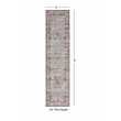 Linon Washable Leo Polyester 2'x8' Rug in Blue