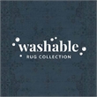 Linon Washable Leo Polyester 2'x8' Rug in Blue