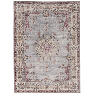 linon washable leo polyester 3'x5' rug in blue