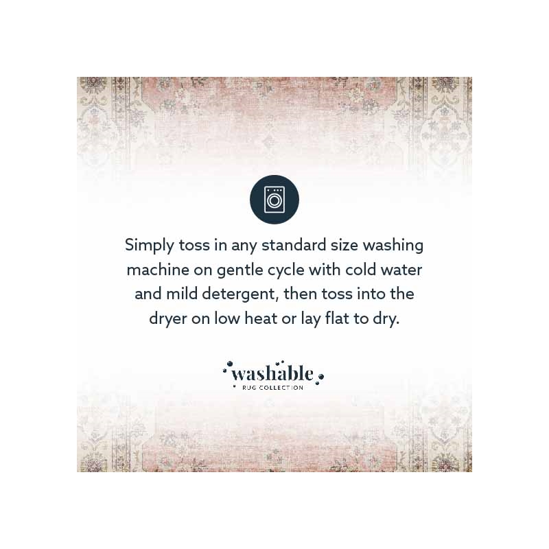 Linon Washable Blanche Polyester 2'x3' Rug in Pink