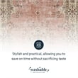 Linon Washable Blanche Polyester 2'x8' Rug in Pink