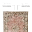 Linon Washable Blanche Polyester 2'x8' Rug in Pink