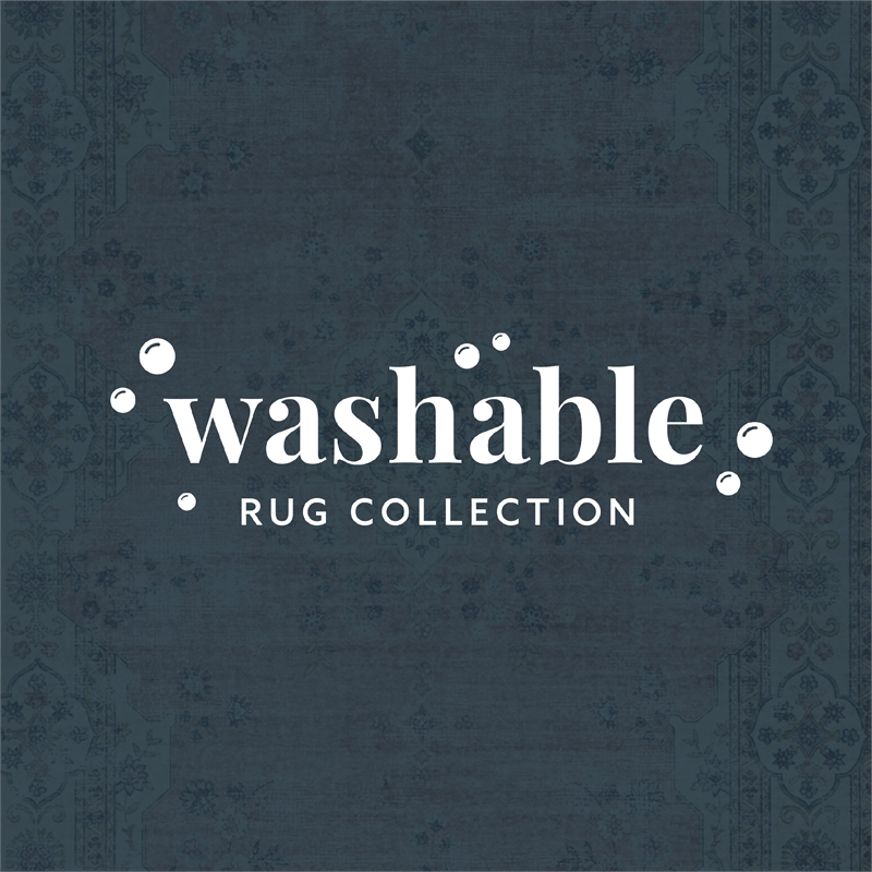 Linon Washable Blanche Polyester 3'x5' Rug in Pink