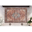 Linon Washable Cason Polyester 2'x3' Rug in Rust Orange