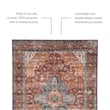 Linon Washable Cason Polyester 2'x3' Rug in Rust Orange