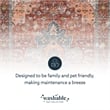 Linon Washable Cason Polyester 2'x3' Rug in Rust Orange