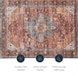 Linon Washable Cason Polyester 2'x3' Rug in Rust Orange
