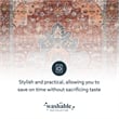 Linon Washable Cason Polyester 3'x5' Rug in Rust Orange