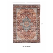 Linon Washable Cason Polyester 3'x5' Rug in Rust Orange