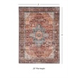 Linon Washable Cason Polyester 3'x5' Rug in Rust Orange