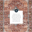 Linon Washable Cason Polyester 3'x5' Rug in Rust Orange