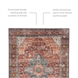 Linon Washable Cason Polyester 3'x5' Rug in Rust Orange