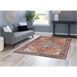 Linon Washable Cason Polyester 5'x7' Rug in Rust Orange