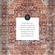 Linon Washable Cason Polyester 5'x7' Rug in Rust Orange