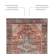 Linon Washable Cason Polyester 5'x7' Rug in Rust Orange